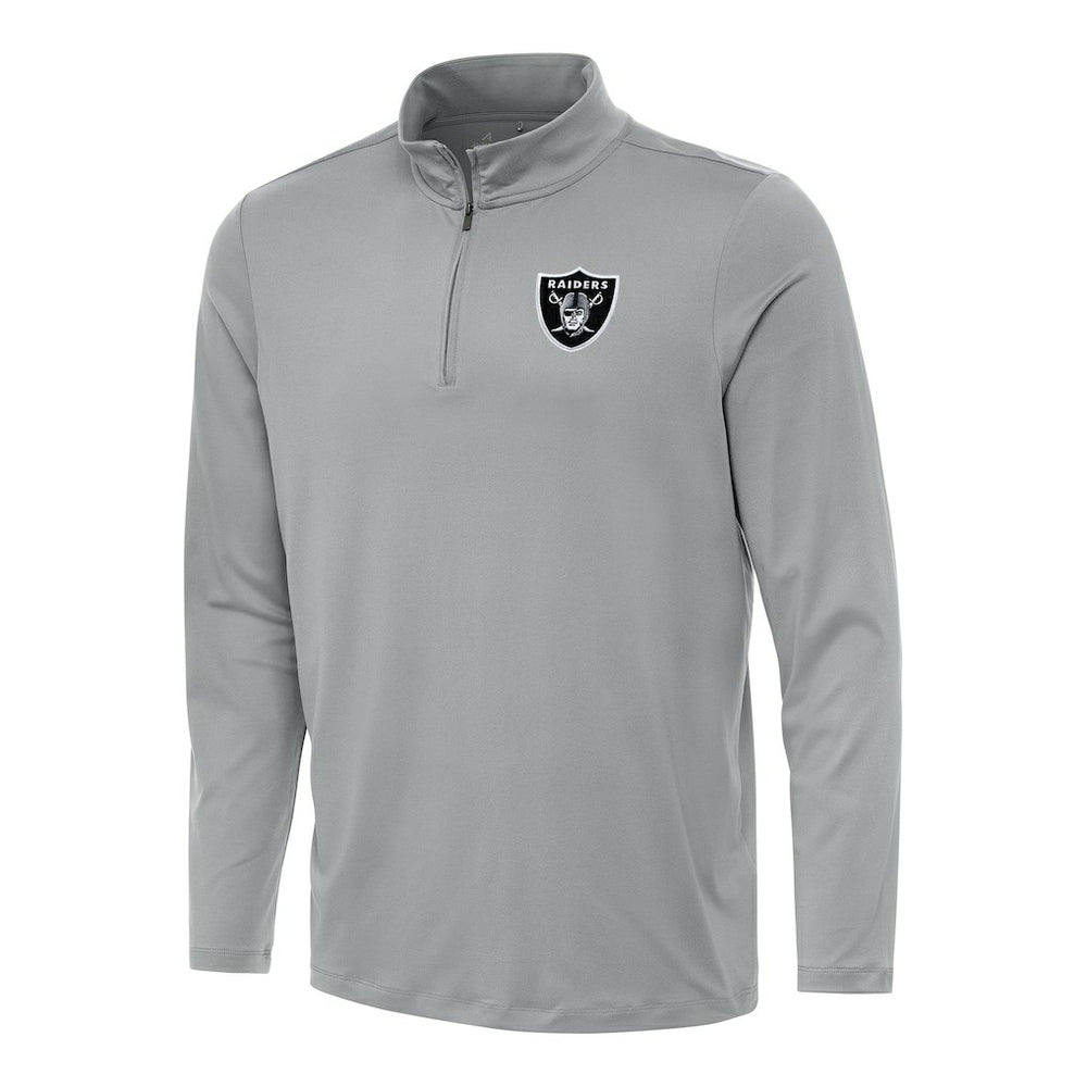 Las Vegas Raiders Antigua Reprocess Quarter-Zip Top Gray - NFL