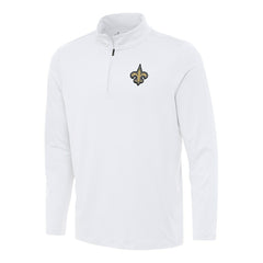 New Orleans Saints Antigua Reprocess Quarter-Zip Top White - NFL