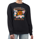 NBA - Phoenix Suns G-III 4Her by Carl Banks Women's Flowers Team Logo Graphic Fleece Crewneck Pullover Sweatshirt - Black