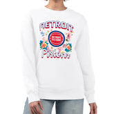 NBA - Detroit Pistons G-III 4Her by Carl Banks Women's Flowers Team Logo Graphic Fleece Crewneck Pullover Sweatshirt - White