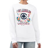 NBA - LA Clippers G-III 4Her by Carl Banks Women's Flowers Team Logo Graphic Fleece Crewneck Pullover Sweatshirt - White