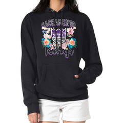 NBA - Sacramento Kings G-III 4Her by Carl Banks Women's Flowers Team Logo Graphic Fleece Pullover Hoodie - Black