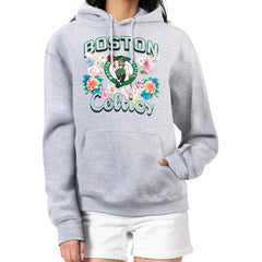 NBA - Boston Celtics G-III 4Her by Carl Banks Women's Flowers Team Logo Graphic Fleece Pullover Hoodie - Heather Gray