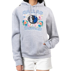 NBA - Dallas Mavericks G-III 4Her by Carl Banks Women's Flowers Team Logo Graphic Fleece Pullover Hoodie - Heather Gray