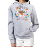 NBA - New York Knicks G-III 4Her by Carl Banks Women's Flowers Team Logo Graphic Fleece Pullover Hoodie - Heather Gray