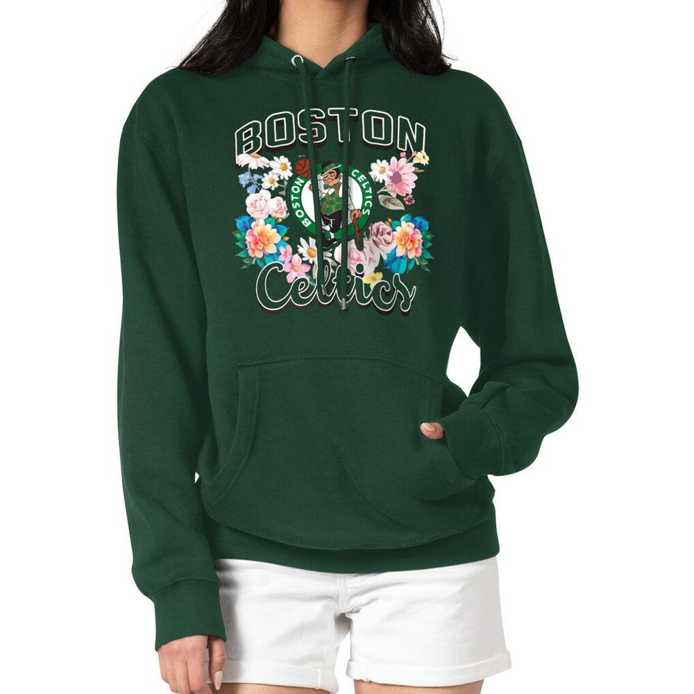 NBA - Boston Celtics G-III 4Her by Carl Banks Women's Flowers Team Logo Graphic Fleece Pullover Hoodie - Green