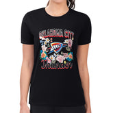 NBA - Oklahoma City Thunder G-III 4Her by Carl Banks Women's Super-Slim Fit Lightweight Flowers Team Logo Graphic T-Shirt - Black