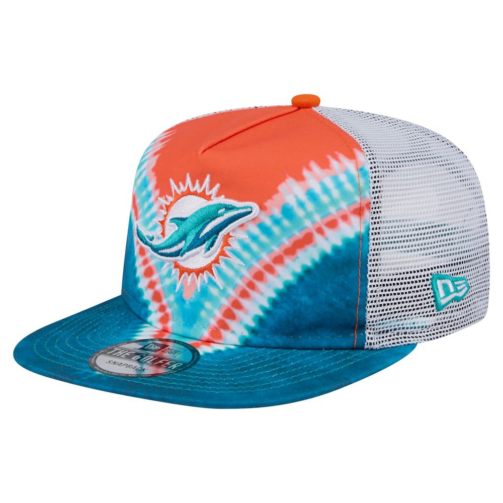 Miami Dolphins New Era Throwback Dye Golfer Snapback Hat Orange/Aqua - NFL