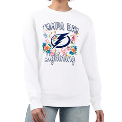 Tampa Bay Lightning - G-III 4Her by Carl Banks Women's Flower Logo Pullover Sweatshirt White
