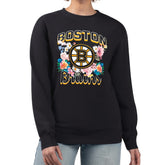 Boston Bruins G-III 4Her by Carl Banks Women's Flower Logo Pullover Sweatshirt Black