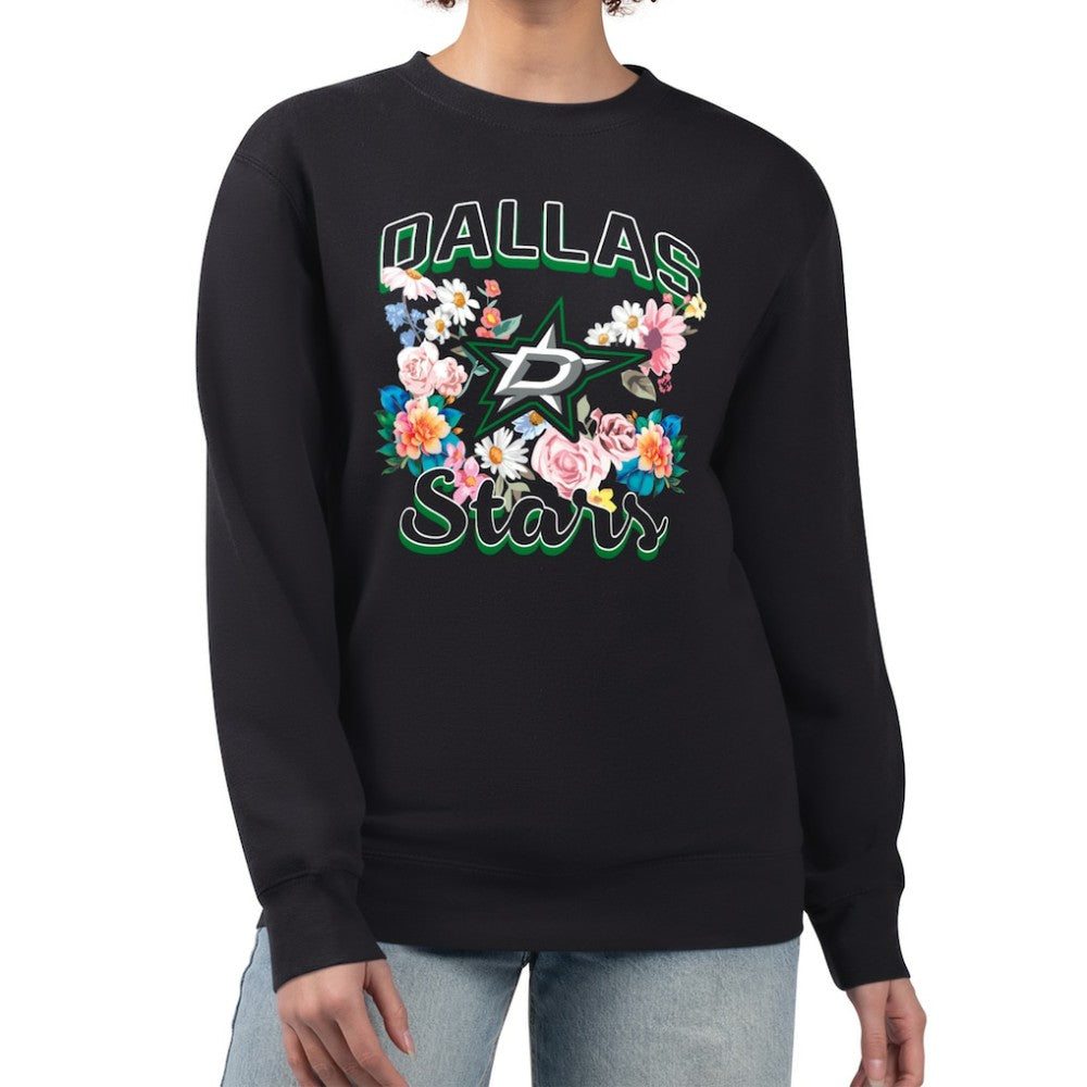 Dallas Stars - G-III 4Her by Carl Banks Women's Flower Logo Pullover Sweatshirt Black