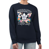 Toronto Maple Leafs - G-III 4Her by Carl Banks Women's Flower Logo Pullover Sweatshirt Navy