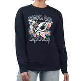 Tampa Bay Lightning - G-III 4Her by Carl Banks Women's Flower Logo Pullover Sweatshirt Navy