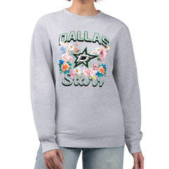 Dallas Stars - G-III 4Her by Carl Banks Women's Flower Logo Pullover Sweatshirt Heather Gray