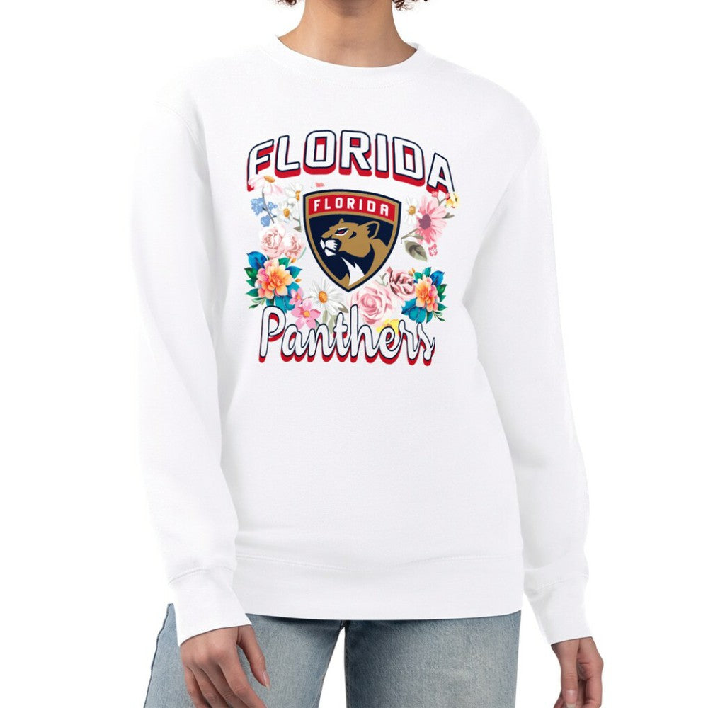 Florida Panthers - G-III 4Her by Carl Banks Women's Flower Logo Pullover Sweatshirt White