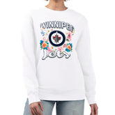 Winnipeg Jets - G-III 4Her by Carl Banks Women's Flower Logo Pullover Sweatshirt White