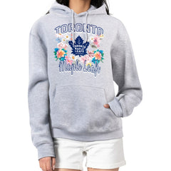 Toronto Maple Leafs - G-III 4Her by Carl Banks Women's Flower Logo Pullover Hoodie Heather Gray