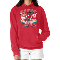 New Jersey Devils - G-III 4Her by Carl Banks Women's Flower Logo Pullover Hoodie Red