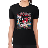 Carolina Hurricanes - G-III 4Her by Carl Banks Women's Super-Slim Fit Lightweight Flower Logo T-Shirt Black