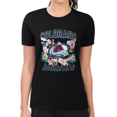 Colorado Avalanche - G-III 4Her by Carl Banks Women's Super-Slim Fit Lightweight Flower Logo T-Shirt Black
