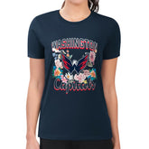 Washington Capitals G-III 4Her by Carl Banks Women's Super-Slim Fit Lightweight Flower Logo T-Shirt Navy
