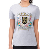 Vegas Golden Knights G-III 4Her by Carl Banks Women's Super-Slim Fit Lightweight Flower Logo T-Shirt Heather Gray