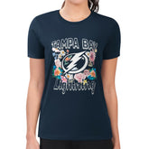 Tampa Bay Lightning - G-III 4Her by Carl Banks Women's Super-Slim Fit Lightweight Flower Logo T-Shirt Navy