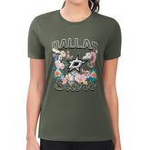 Dallas Stars - G-III 4Her by Carl Banks Women's Super-Slim Fit Lightweight Flower Logo T-Shirt Green