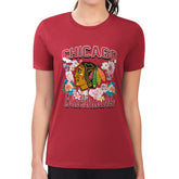Chicago Blackhawks G-III 4Her by Carl Banks Women's Super-Slim Fit Lightweight Flower Logo T-Shirt Red