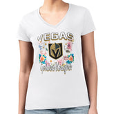 Vegas Golden Knights G-III 4Her by Carl Banks Women's Super-Slim Fit Lightweight Flower Logo V-Neck T-Shirt White