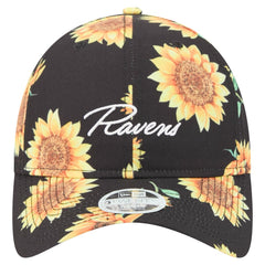 Baltimore Ravens New Era Women's Adventure Sunflower 9TWENTY Adjustable Hat Black - NFL