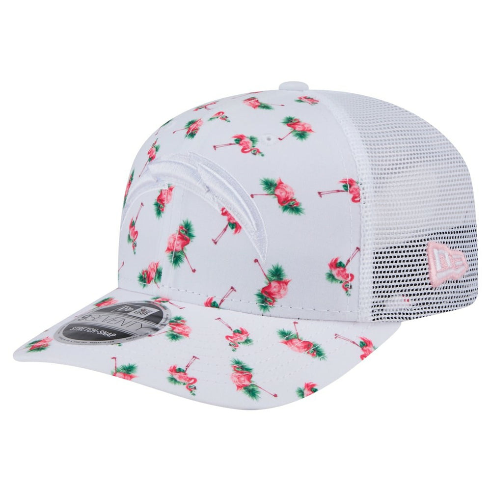Los Angeles Chargers New Era Adventure Flamingo Pattern 9SEVENTY Stretch-Snap Hat White - NFL