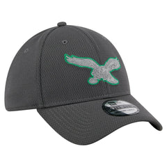 Philadelphia Eagles New Era Throwback Logo Main 39THIRTY Flex Hat Graphite - NFL