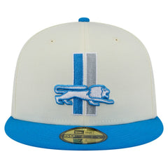 Detroit Lions New Era Main 59FIFTY Fitted Hat Cream/Blue - NFL