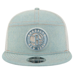 New Era - Brooklyn Nets Adventure Denim Split Panel 9FIFTY Snapback Trucker Hat