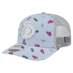 New Era - Atlanta Hawks Adventure Aloha Pattern 9SEVENTY Stretch-Snap Hat - Light Blue/Gray