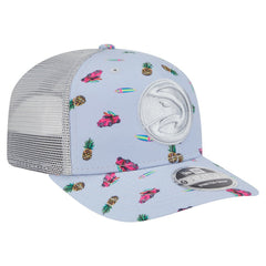 New Era - Atlanta Hawks Adventure Aloha Pattern 9SEVENTY Stretch-Snap Hat - Light Blue/Gray