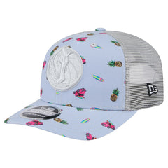New Era - Dallas Mavericks Adventure Aloha Pattern 9SEVENTY Stretch-Snap Hat - Light Blue/Gray