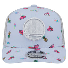 New Era - Golden State Warriors Adventure Aloha Pattern 9SEVENTY Stretch-Snap Hat - Light Blue/Gray
