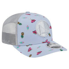 New Era - Golden State Warriors Adventure Aloha Pattern 9SEVENTY Stretch-Snap Hat - Light Blue/Gray