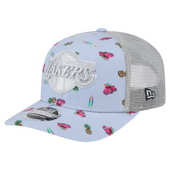 New Era - Los Angeles Lakers Adventure Aloha Pattern 9SEVENTY Stretch-Snap Hat - Light Blue/Gray