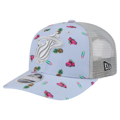 New Era - Miami Heat Adventure Aloha Pattern 9SEVENTY Stretch-Snap Hat - Light Blue/Gray