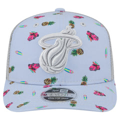 New Era - Miami Heat Adventure Aloha Pattern 9SEVENTY Stretch-Snap Hat - Light Blue/Gray
