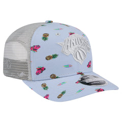 New Era - New York Knicks Adventure Aloha Pattern 9SEVENTY Stretch-Snap Hat - Light Blue/Gray
