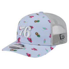 New Era - Philadelphia 76ers Adventure Aloha Pattern 9SEVENTY Stretch-Snap Hat - Light Blue/Gray