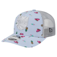 New Era - Sacramento Kings Adventure Aloha Pattern 9SEVENTY Stretch-Snap Hat - Light Blue/Gray
