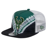 New Era - Milwaukee Bucks Throwback Dye Golfer Snapback Hat - Black/Hunter Green