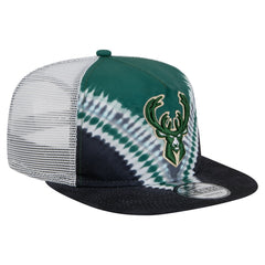 New Era - Milwaukee Bucks Throwback Dye Golfer Snapback Hat - Black/Hunter Green
