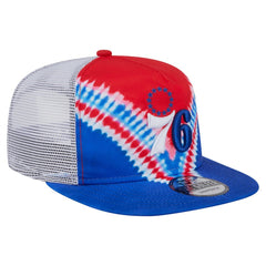 New Era - Philadelphia 76ers Throwback Dye Golfer Snapback Hat - Royal/Red