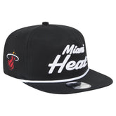 New Era - Miami Heat Team Text Golfer Snapback Hat - Black